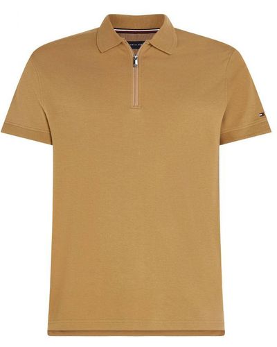 Tommy Hilfiger Slim Fit Polo Met Ritssluiting Countryside Bruin - Naturel