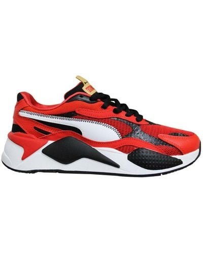 PUMA Rs-x3 Cny Red Black White Low Lace Up Running Trainers 373178 01 Textile