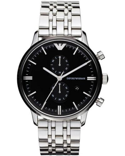 Emporio Armani Ar0389 Chronograph Watch Stainless Steel - Black