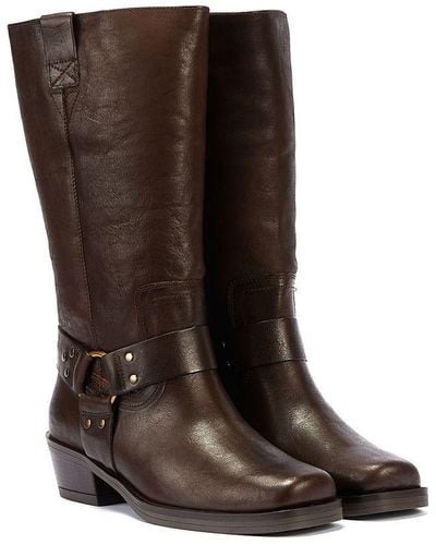 Bronx Trig-Ger Harness Waxy Leather Boots - Brown
