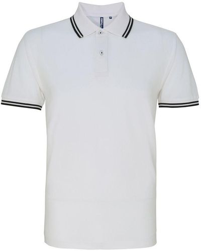 Asquith & Fox Classic Fit Tipped Polo Shirt (/ ) - White
