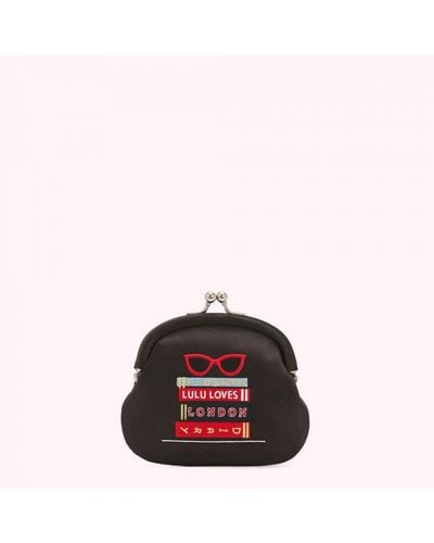 Lulu Guinness Black London Diary Framed Purse - Pink