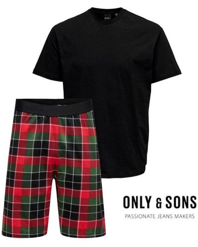 Only & Sons Gift Box Pyjamas Loungewear Set - Black