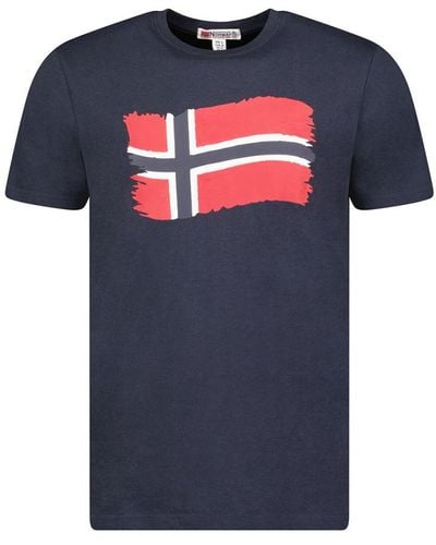 GEOGRAPHICAL NORWAY Jorent-t-shirt Met Korte Mouwen - Blauw