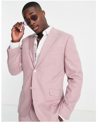 TOPMAN Single Breasted Slim Wedding Suit Jacket - Pink