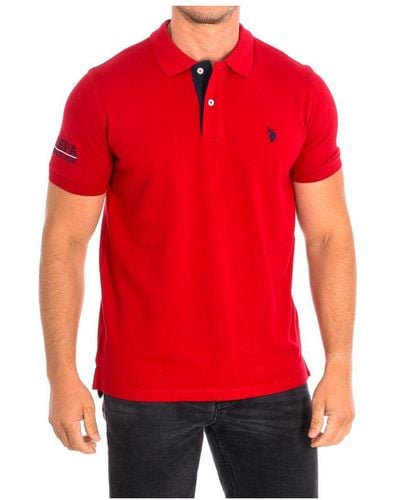 U.S. POLO ASSN. Fost Short Sleeve With Contrast Lapel Collar 64783 - Red