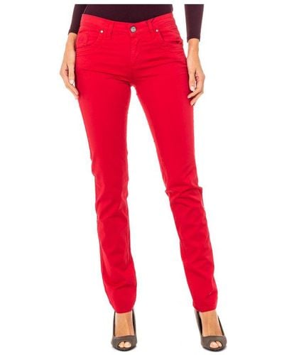 La Martina Stretch Elastic Trousers With Skinny-Cut Hems Lwt006 - Red