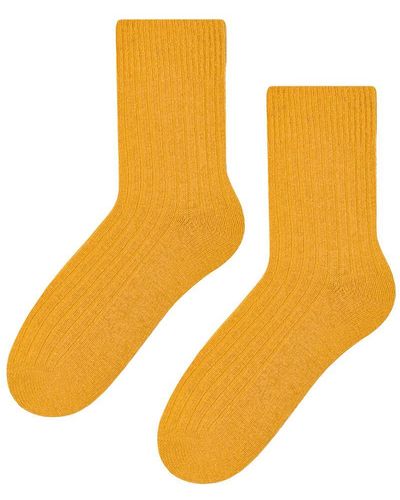 Steve Madden 3 Paar Multipack Dames Wol Gebreide Sokken | Warme Kousen Jurk Sokken - Oranje