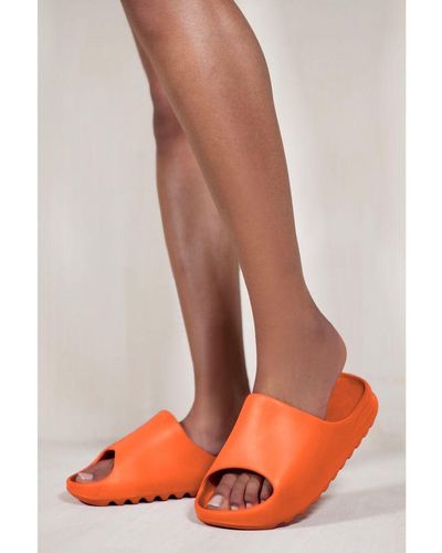 Where's That From Kourtney Sliders With Rubber Sole - Orange