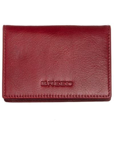 Breed Porter Genuine Leather Bi-Fold Wallet - Red