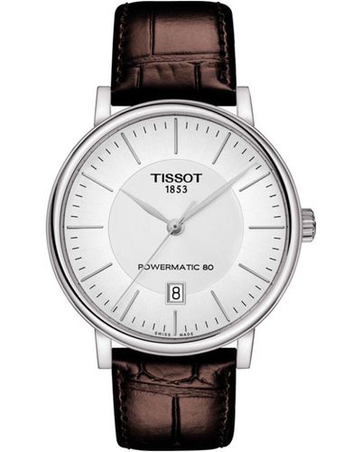 Tissot Carson Premium Powermatic 80 Watch T1224071603100 Leather (Archived) - Grey