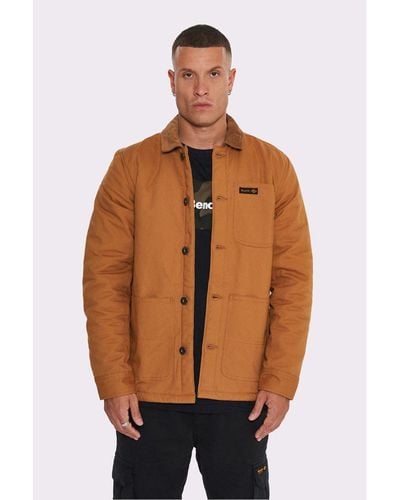 Bench Brown 'clemens' Sherpa Lined Jacket