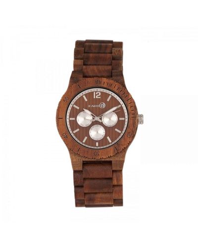 Earth Wood Bonsai Bracelet Watch W/Day/Date - Brown