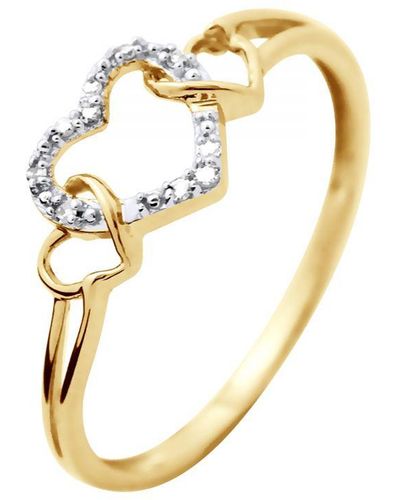 Diadema Ring Hart Diamonds 0.030 Cts Luxe Sieraden Yellow Gold - Metallic