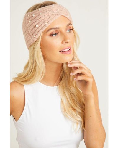 Quiz Pearl Knit Headband - White