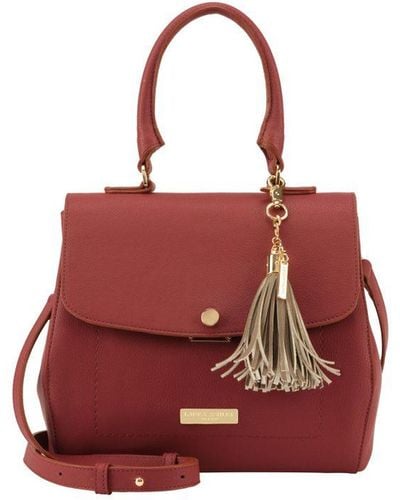 Laura Ashley Crossbody Bag Faux Leather - Red