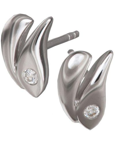 Orphelia 925 Sterling Stud Earrings - Grey