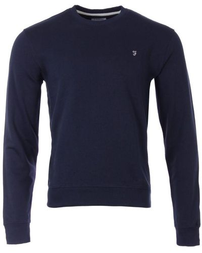 Farah Fulwood Organic Sweatshirt Met Ronde Hals Voor , Marineblauw