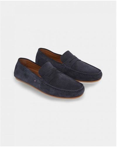 Tommy Hilfiger Casual Suede Driving Shoes - Blue