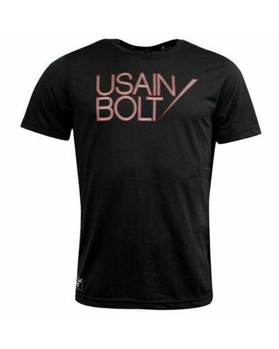 PUMA Usain Bolt Logo Short Sleeve Top T Shirt - Black