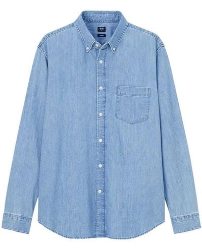 Uniqlo Chambray Denim Cotton Shirt - Blue