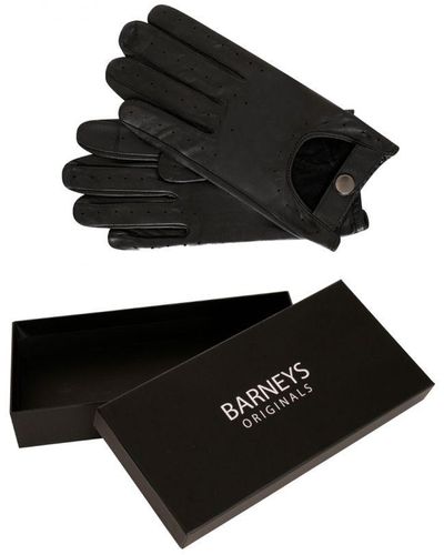 Barneys Originals Gift Boxed Black Leather Driving Gloves