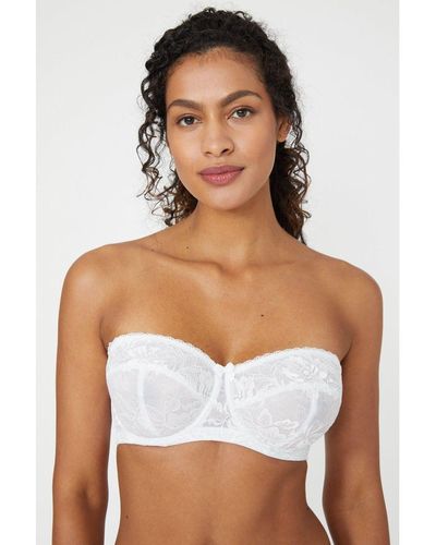 Gorgeous Dd+ Charlotte Lace Non Padded Strapless Bra - White