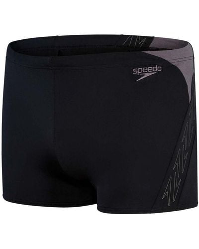 Speedo Hyper Boom Splice Aqua Shorts In Zwart Grijs