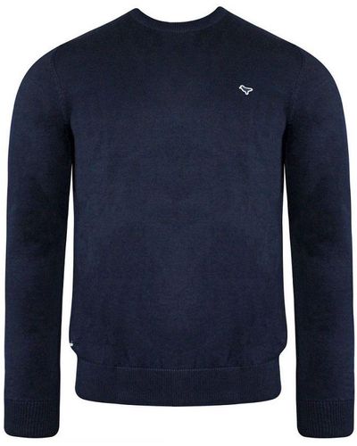 Weekend Offender Long Sleeve Crew Neck Napoli Jumper Kwaw2001 Cotton - Blue