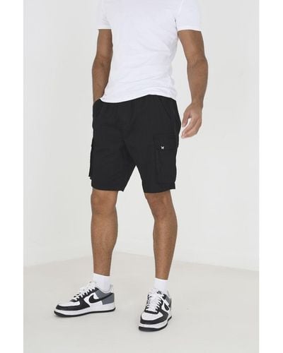 Good For Nothing Cotton Canvas Cargo Shorts - Black