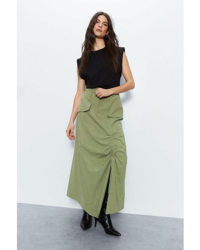 Warehouse Premium Tailored Maxi Skirt Lyocell - Green