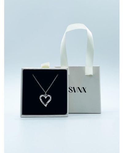 SVNX Heart Shape Pendant Necklace - White