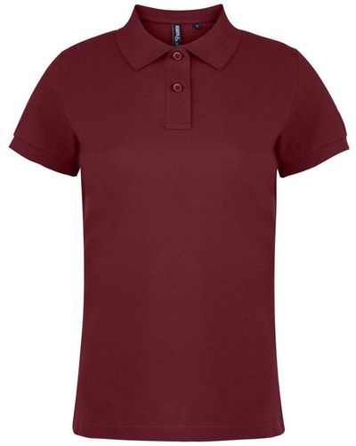 Asquith & Fox Ladies Plain Short Sleeve Polo Shirt () - Red