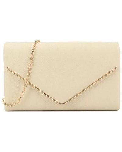 Where's That From 'sculpt' Clutch With Gleaming Detail - Natural