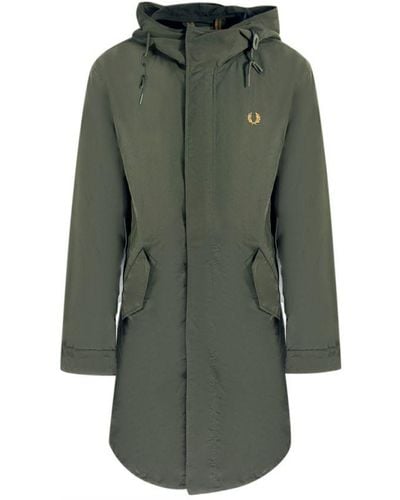 Fred Perry J2564 408 Green Hooded Parka Shell Jacket