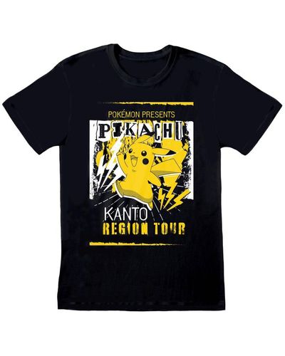 Pokemon Volwassen Kanto Regio Tour T-shirt (zwart)