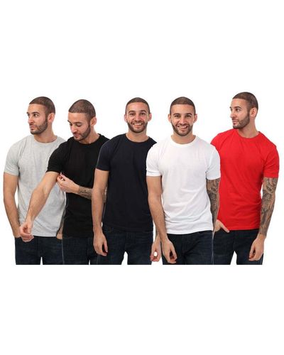 Duck and Cover Comonwell 5 Pack T-Shirts - Red