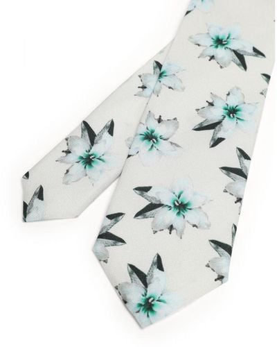 Ted Baker Sarsh Printed Floral Tie, Silk - White