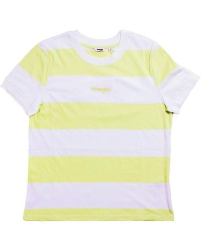 Wrangler Lime Sherbet Striped High Rib T-Shirt - Yellow