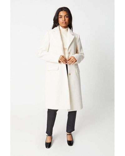 Wallis Petite Fit And Flare Coat - White