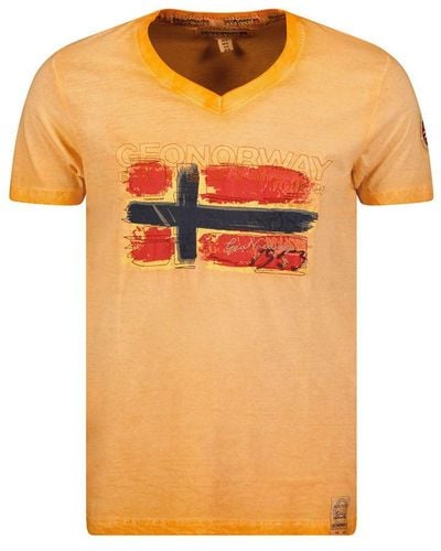 GEOGRAPHICAL NORWAY T-shirt Met Korte Mouwen Sw1561hgn Man - Oranje