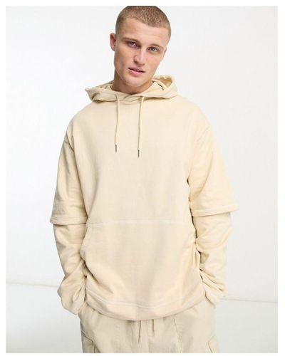 ASOS Oversized Sweatshirt With Double Layer - Natural