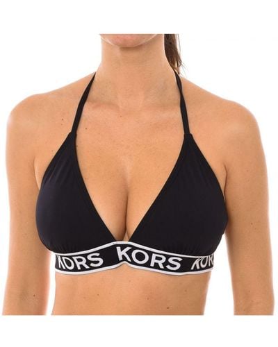 Michael Kors Logo-elastic String Bikini Top - Black