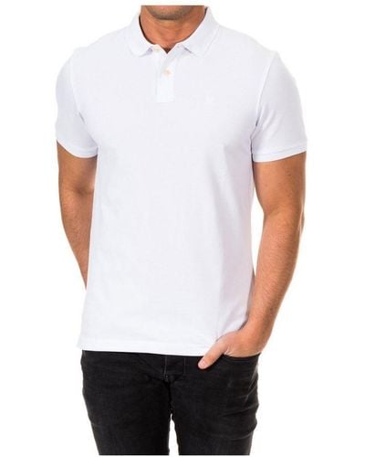 Hackett Short-Sleeved Polo Shirt With Lapel Collar Hm561503 - White