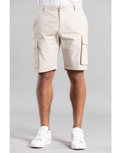 French Connection Stone Cotton Cargo Shorts - Natural