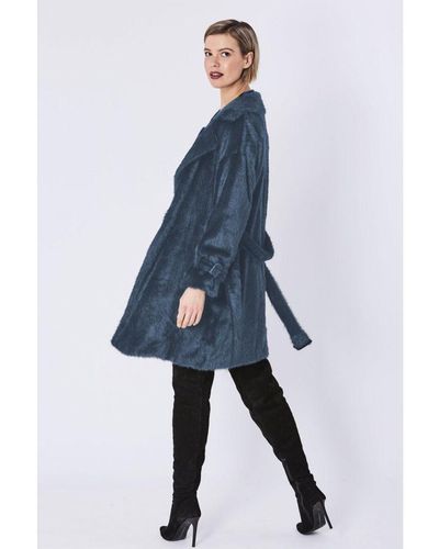 Jayley Faux Fur Coat - Blue