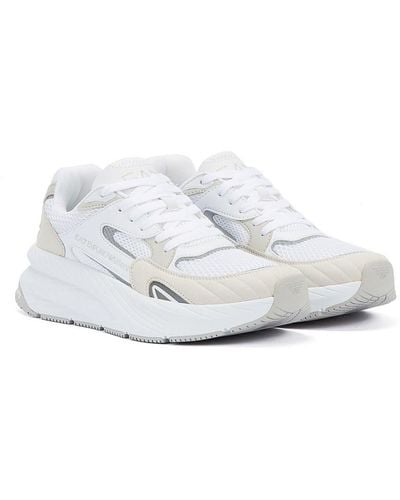 EA7 Crusher Sonic Mix White Trainers Suede