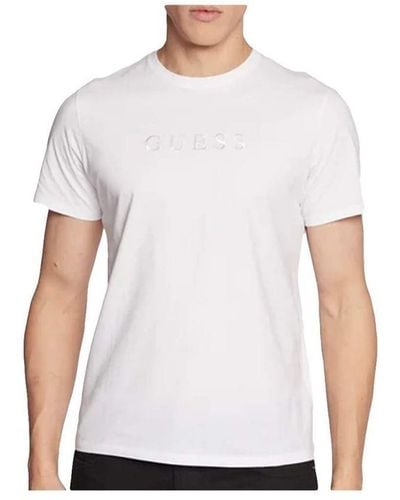 Guess T-shirt Origineel Logo Op De Voorkant - Wit