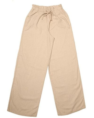 ONLY S Caro High Waist Linen Trousers - White