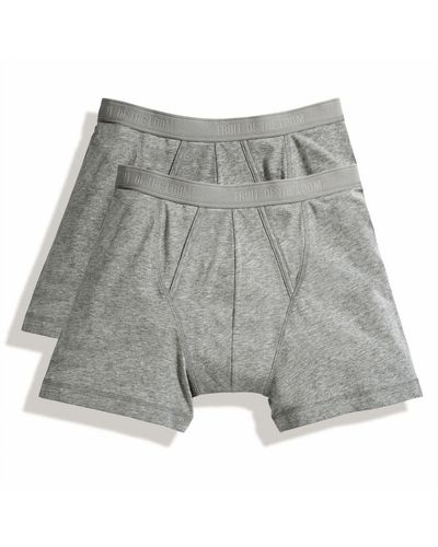 Fruit Of The Loom Classic Boxer Shorts (Pack Of 2) (Light Marl) - Grey